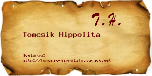 Tomcsik Hippolita névjegykártya